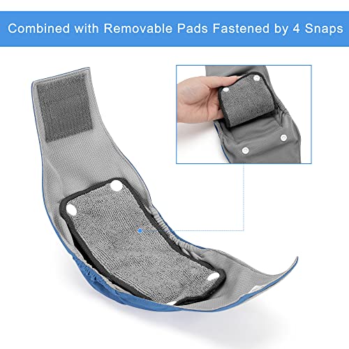 Teamoy Belly Bands For Male Dogs With Removable Pads, Reusable Washable Puppy Dog Diaper Wraps With Gray Lining(Pack Of 3),S #TOP1