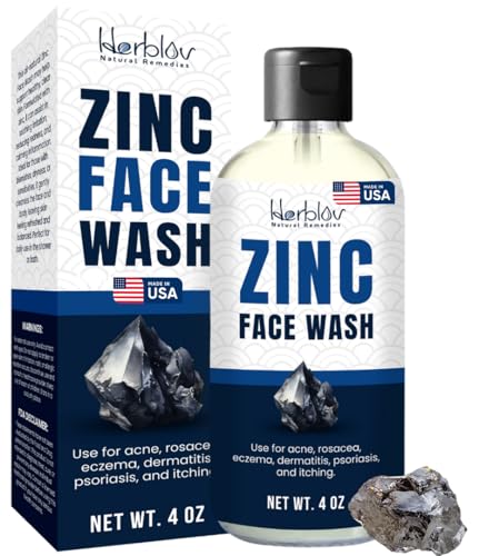 Pyrithione Zinc Face Wash | 2% ZnP Zinc Soap Skin Therapy Body Cleanser for Acne, Rosacea, Eczema, Dermatitis, Psoriasis, Itching | Cleansing, Calming Facial Wash | Zinc Face & Body Wash Made in USA