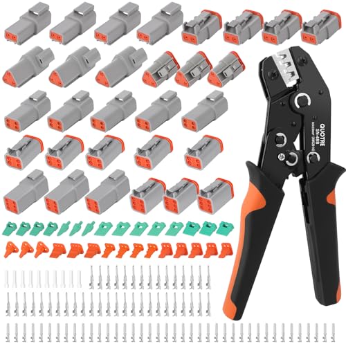 QUOTRE 151 unidades de conectores alemães para carro, 2/3/4/6 pinos, impermeáveis, com crimpar, conector rápido de cabo, kit de conector alemão para carro, moto, camião, barco