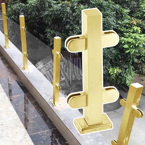 Poteau de support en verre inoxydable doré 35 po pour vue panoramique