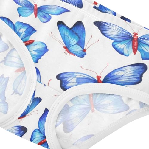 Joisal Blue Butterflies White Girl Panties Cute Girls Underwear Toddler Cotton Designer Briefs Undies Kids 2t4