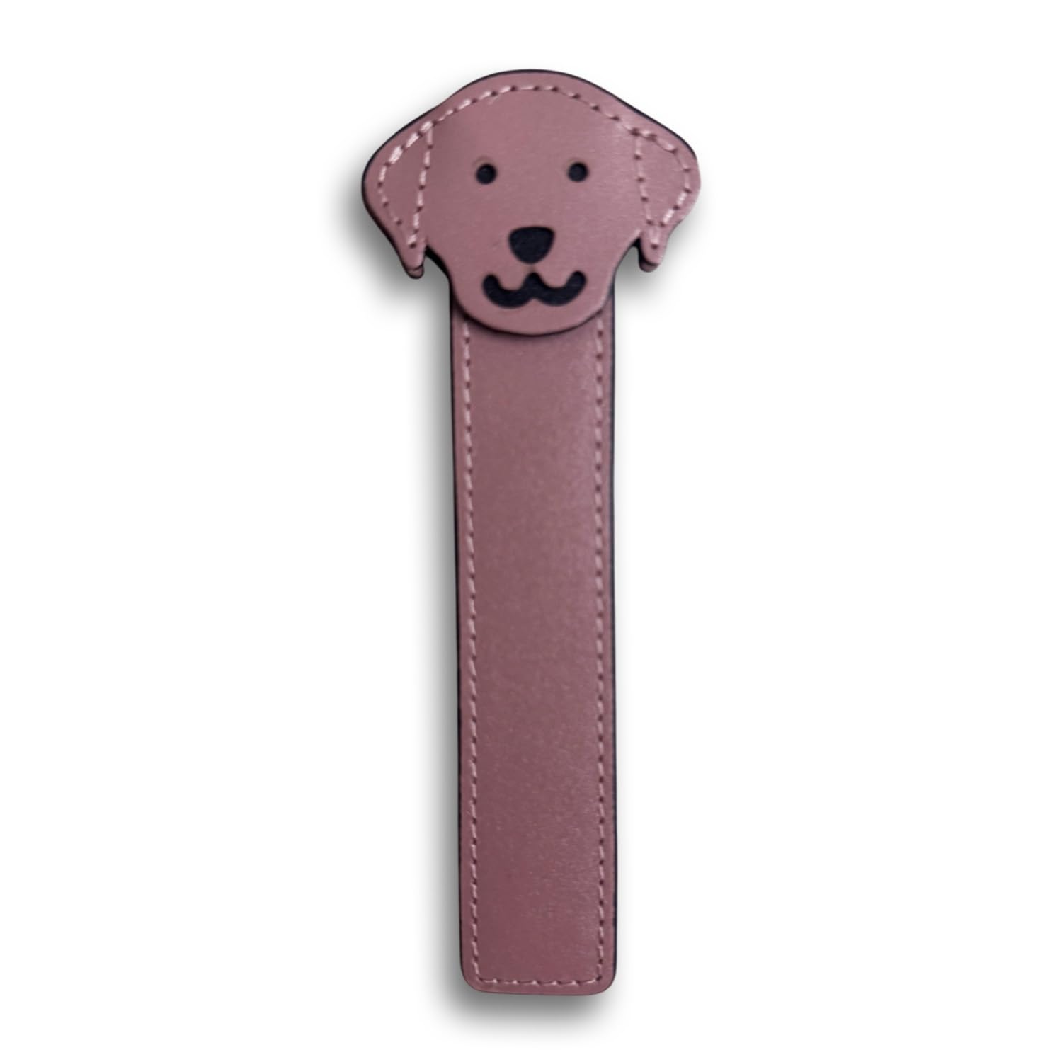 RASDEK Dog Bookmark for Books | Leather Bookmark Handmade | Cute Page Marker Bookmarks for Book Lovers & Students | Gifts Book Mark Reading Accessory - (Dusky Pink)