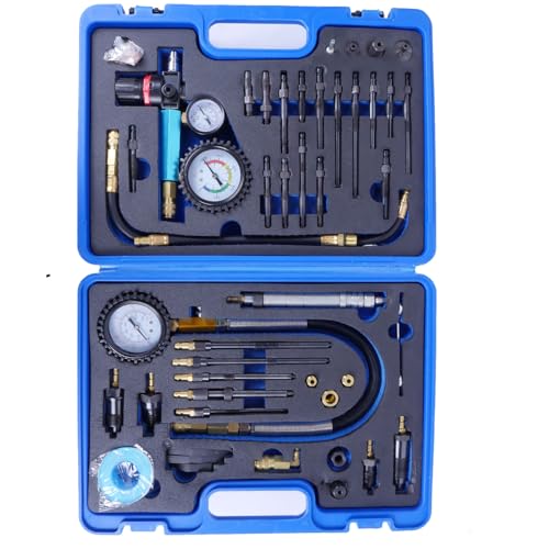 46-tlg Kompressionstester Druckverlust Tester Motoren Prüfer kompatibel mit Diesel- und Benzinmotoren