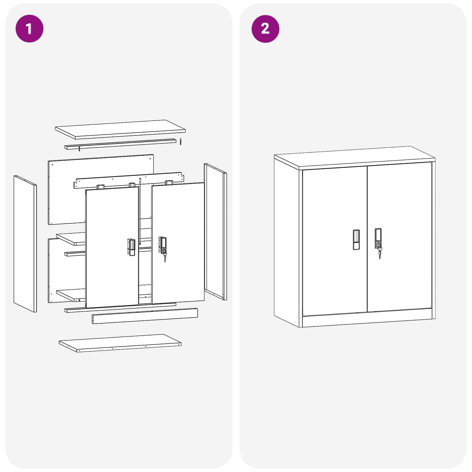 vidaXL Armoire de Rangement Anthracite 80 x 40 x 90 cm Acier, Armoire de Bureau Moderne, en Acier rectangulaire, fermant à clé, Espace généreux, Meuble Industriel, Solution Robuste