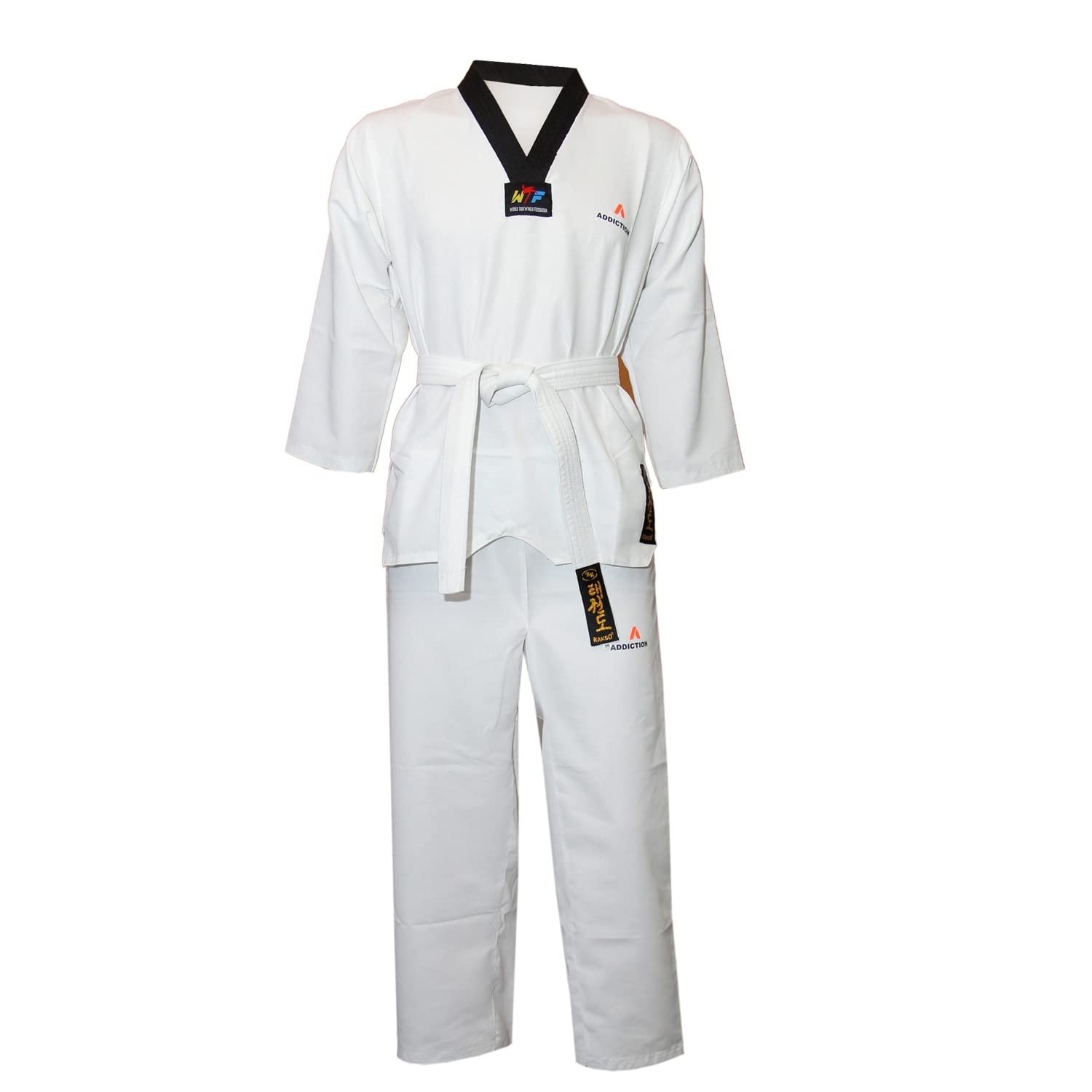 Addiction Taekwondo Dress Uniform White Teakwondo Men Taekwondo Dress Taekwondo Suit with Belt Taekwondo Uniform Taekwondo Dress White Belt