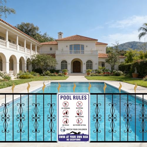 2 Pack Carteles Normas Piscina 12x8 Pulgadas miniatura 6