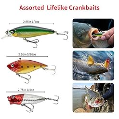 Alternative view of GOANDO Fishing Lures Kit for Freshwater Bait Tackle Kit for Bass Trout Salmon Fishing Accessories Tackle Box Including Spoon Lures Soft Plastic Worms