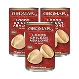 GEOMAR Locos (Chilean Abalone) in Brine - Hand Caught by Divers - Nutritious Seafood Delicacy - High in Protein and Ready-to-Eat - 3 Pieces per Can (15 oz) 3 Pack