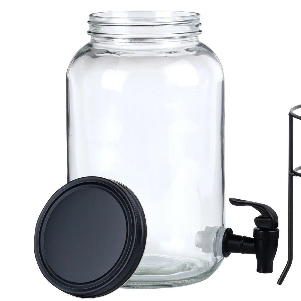 Brocca di vetro dispenser per bevande, con rubinetto in vetro, 3 l
