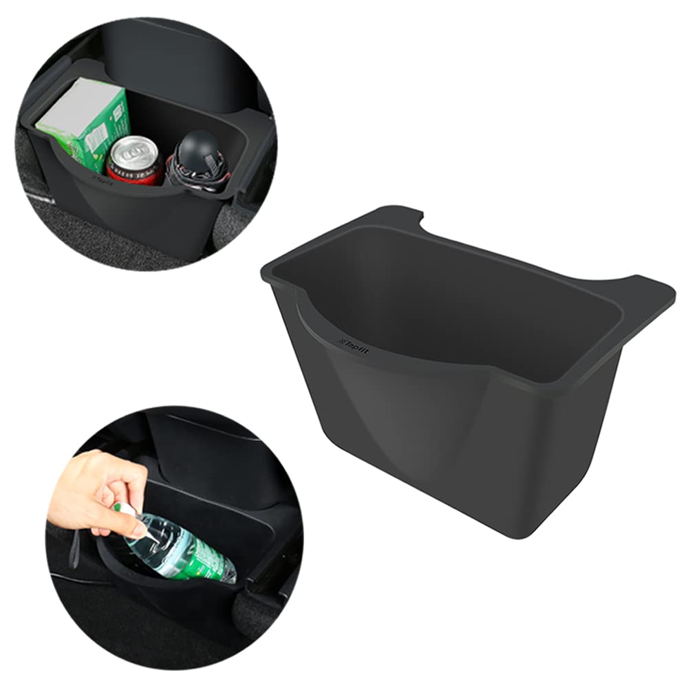 ThinsGoTesla Model Y Rear Centre Console Storage Box, 2nd Row Passenger Storage for Accessories, Storage Box under Rear Air Conditioner, Noiseless, Large Opening, Silicone, Tesla Accessories