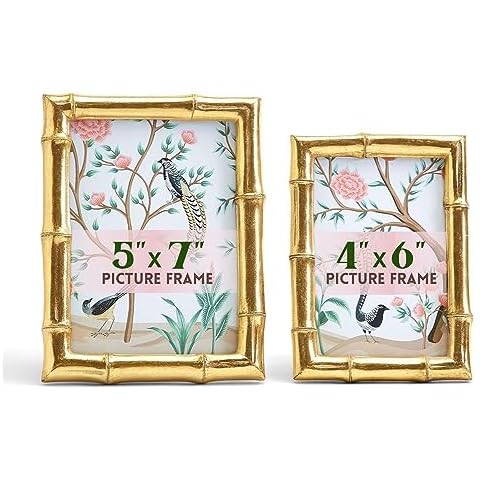 Two's Company Gold Faux Bamboo Photo Frames Cover