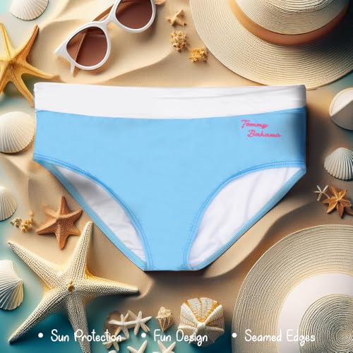 Tommy Bahama Girls 2-Piece Swimsuit Set, Cropped Long-Sleeved Rash Guard and Bikini Bottoms, Quick-Drying Swimwear for Kids3