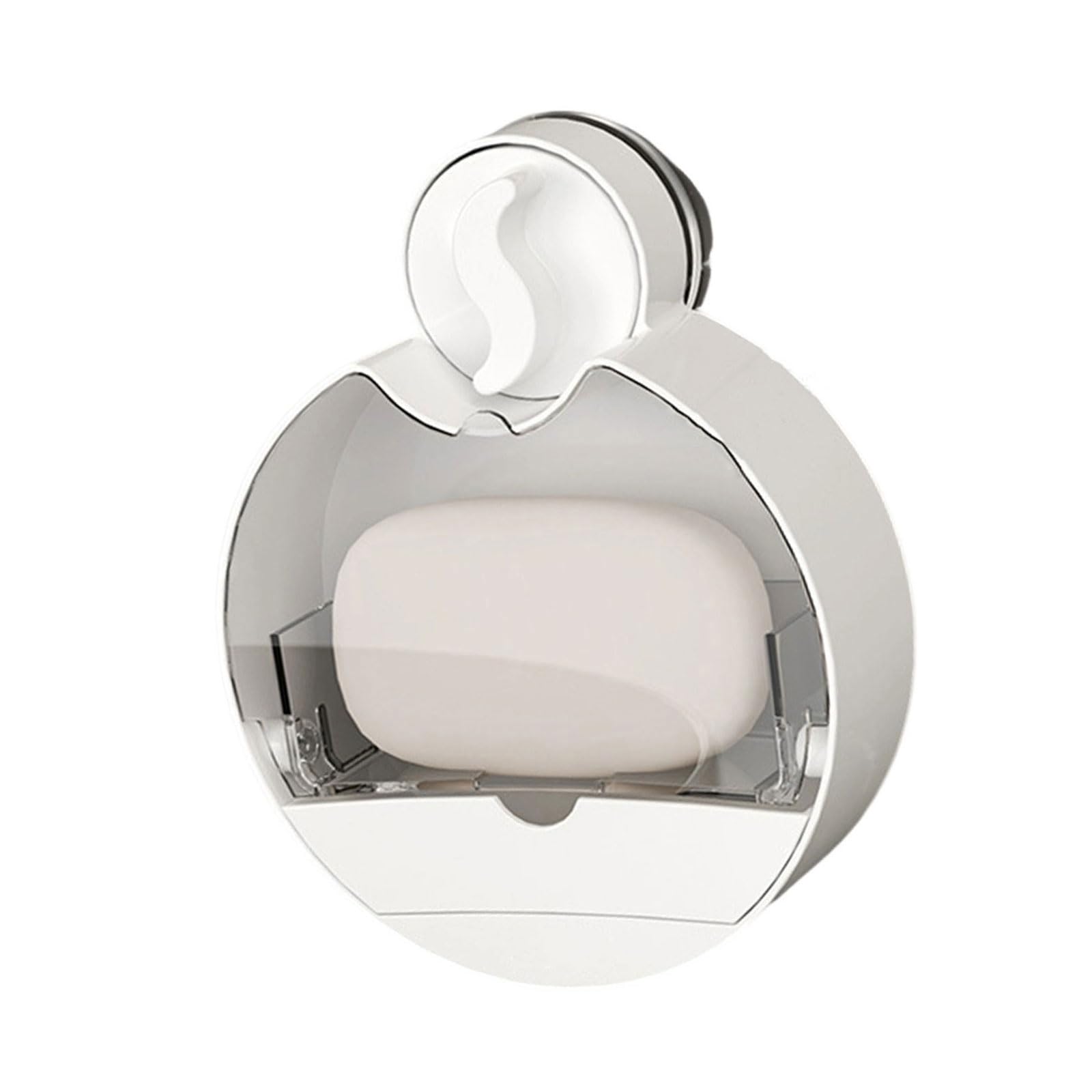 Qusinfc Removable Soap Holders Soap for Bathroom Wall Suction Cup Mounting Systems Top Lid Design Space Efficient Solution Nondrill Box