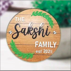 CHELNA Wooden Customized Name Plate Hanging for Home/Office/Shop Entrance Door Decoration(Small, 30x30cm)