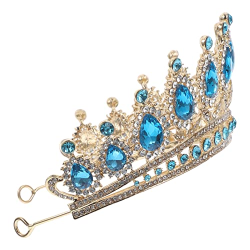 Tiaras de princesa de alta joyería con diamantes de imitación azul 7