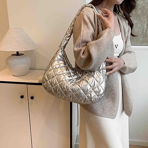 Bolso tipo tote acolchado grande para mujer miniatura 7