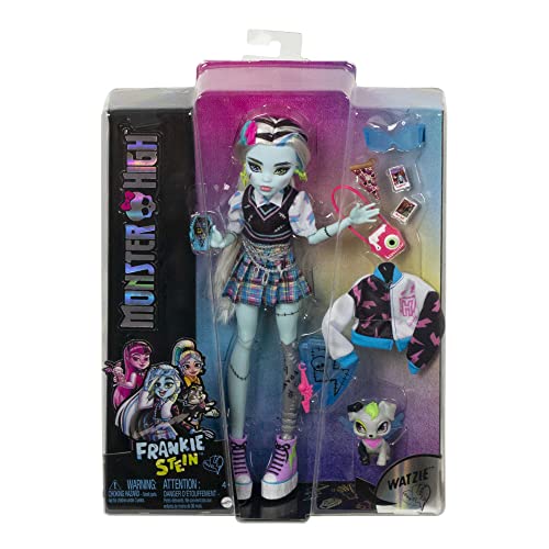 Monster High Frankie Puppe, Elektrisierende Mode, Voltageous College-Jacke, gruseliges Zubehör, flexibler Körper, für Kinder ab 4 Jahren… – Ansicht 6