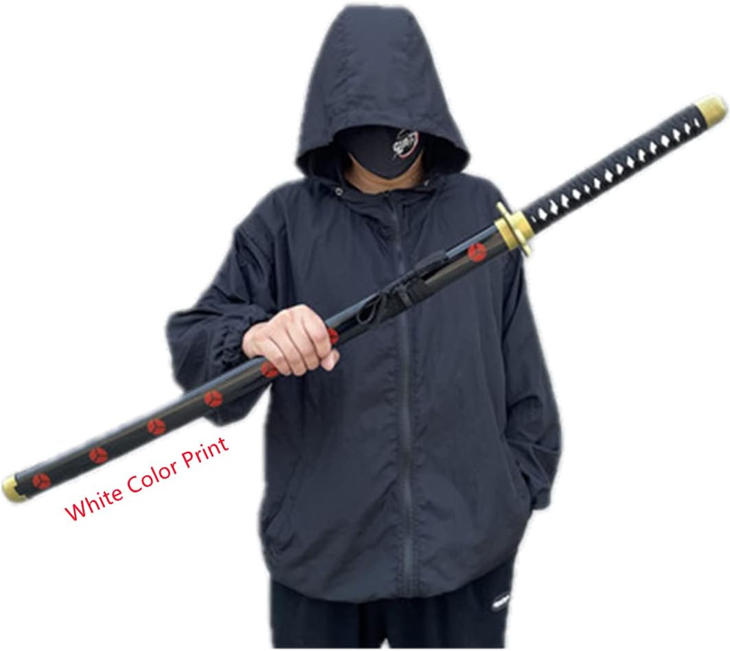 damdos Halloween Prop 40" Kataaina Weapon Cosplay Sword, Roronoa Zoro PU Rubber Cosplay Swords Birthdays Gifts (Black-QS)