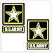 Biomar Labs® 2 x PVC Auto-Adhésif Vinyle Autocollant Étoile Militaire de l'Armée Américaine États Unis US Army Stickers America Décoration Jeep Car Auto Moto Voiture Fenêtre Porte B 254