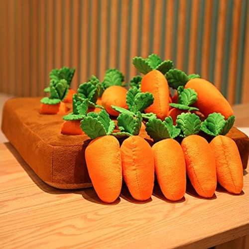 Pet Snuffle Mat For Dogs, Stuffed Carrot Plush Feeding Snuffle Mat, Enrichment Pet Foraging Mat For Smell Training And Slow Eating, Stress Relief, Dog Puzzle Toys For Small Medium Dogs With 12 Carrots
