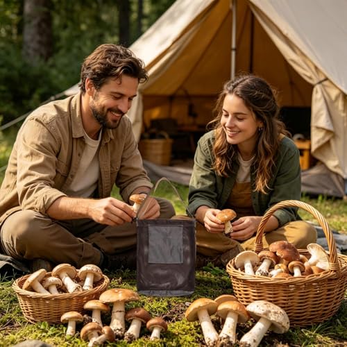 Bolsa de setas transpirable para recolectar sin romper el hongo en el bosque 2