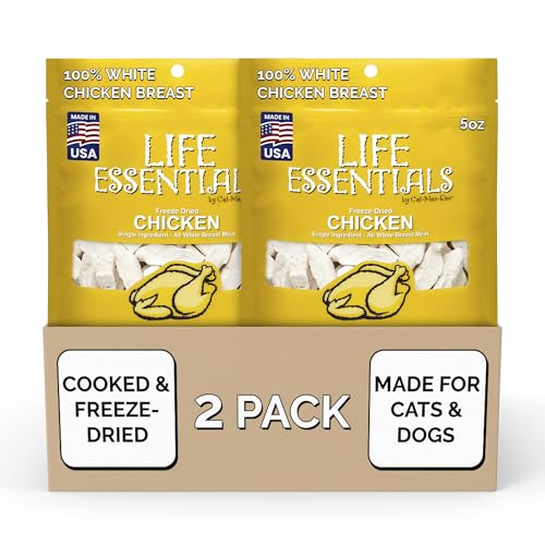 Life Essentials by Cat-Man-Doo | Freeze Dried Chicken Treats | 5oz 2pk | Cooked & Freeze-Dried White Chicken Breast Meat Healthy Chicken Cat Treats & Dog Treats High Protein Toppers Made in U product thumbnail 2