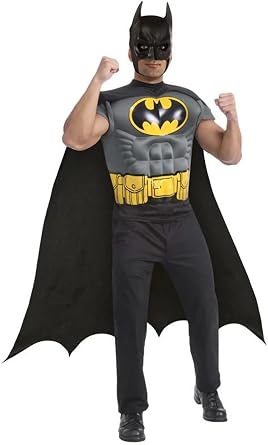 DC Comics Batman Muscle Chest Adult Costume Kit DC Comics Batman Muscle Chest Adult Costume Kit Halloween Size Standard