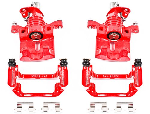 Image of PowerStop Rear Red Powder Coated Brake Caliper Pair for Buick Allure 2005-09 |Lacrosse 2005-09 |Chevrolet Impala 2011-13 |Impala Limited 2014-16 - High-Temp Brake Caliper Upgrade, S5010