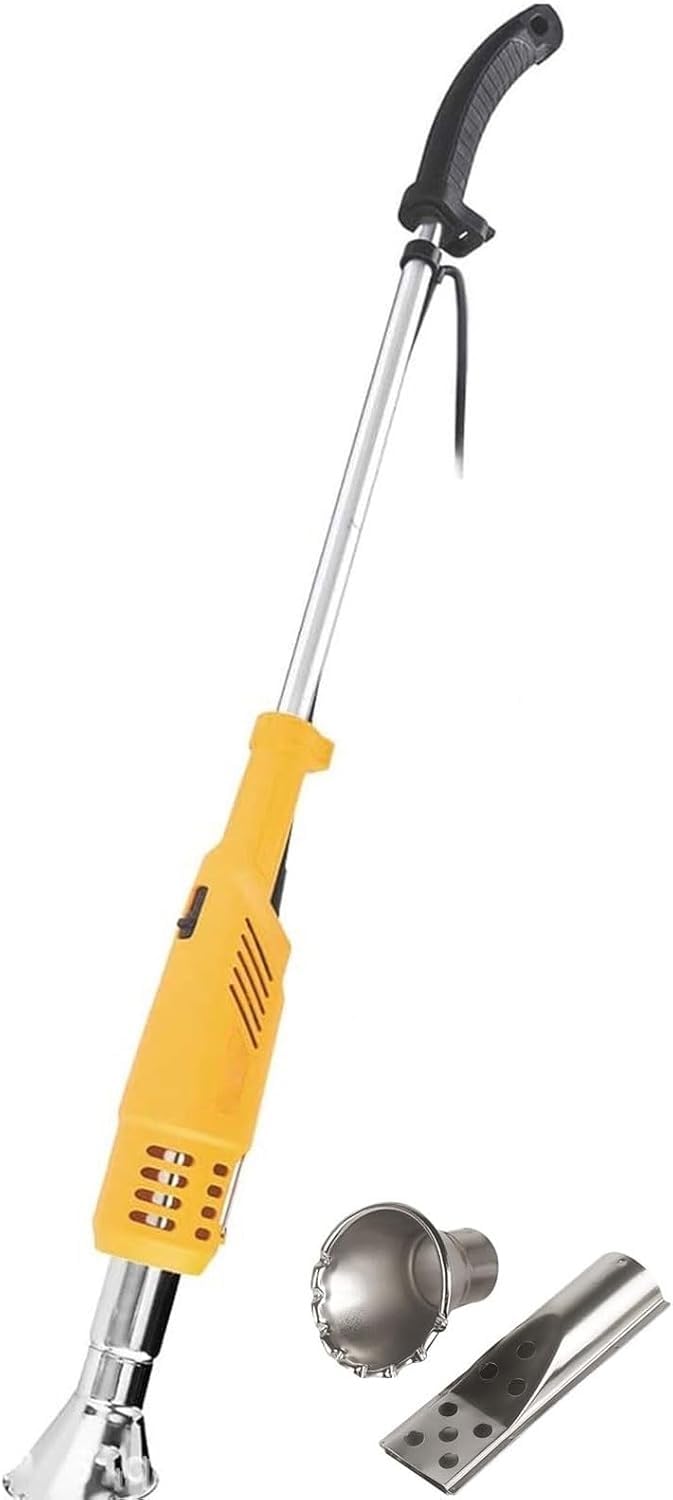 Elektryczny Termiczny Palnik Do Chwastów, Z Kablem 1,8 M I 2 Dyszami, 2000 W, Maksymalna Temperatura 650° C, Narzędzie Do Usuwania Trawy Ogrodowej, Do Podjazdu Do Patio Ogrodowego(Yellow)