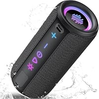 TIMU Bluetooth Lautsprecher mit Licht, Bluetooth 5.4 Musikbox, 30W Dual Lautsprecher, Dualen Bass-Treibern, 30 Std Akku, IPX7 wasserdicht, TWS Paarung, AUX, TF Karte, Geeignet Outdoor/Party/Reisen