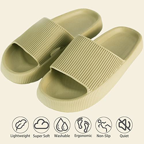 Image of rosyclo Cloud Slippers for Women and Men, Pillow House Slippers Shower Shoes Indoor Slides Bathroom Sandals, Ultimate Comfort, Lightweight, Thick Sole, Non-Slip, Easy to Clean