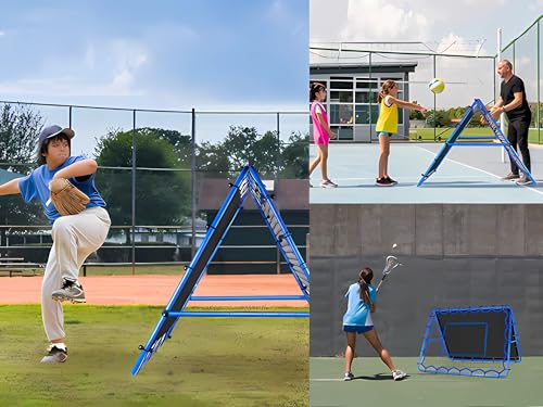 Image of Volleyball Baseball Rebounder Net, Softball Rebounder Pitchback Net Quick Adjustments, Quick Adjustments Lacrosse Bounce Back Practice Equipment, Ideal for Outdoor Indoor and Backyard Training
