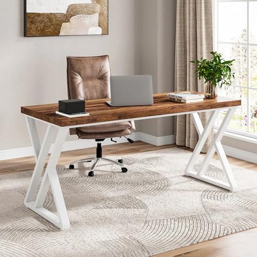 Image of Klaxon Engineered Wood Iron Study Table with Drawer, Multi-Usage Laptop Desk & Home Office (Printo-FD, DIY Installation) (White & FD, Zeno)