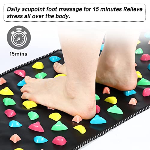 Bbto Foot Massage Mat Reflexology Walk Stone Road Foot Massage Acupoint Mat For Acupressure Relaxes Massage Mat For Long Sitting Elderly Students And Office Workers (68.89 X 13.78 Inches) #TOP5