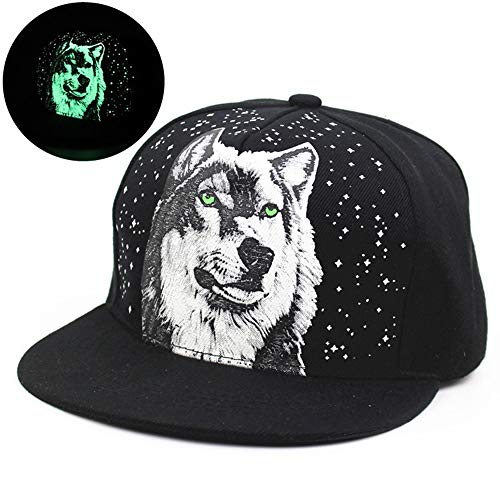 BOLLAER - Gorra de béisbol - para Hombre Negro Lobo S