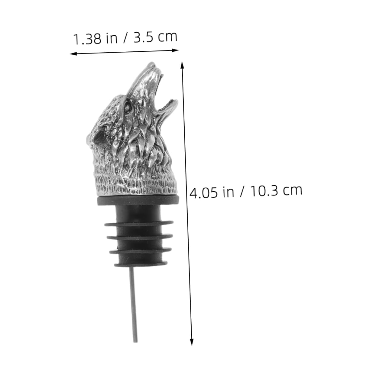 BESTYASH 2Pcs Wolf Head Wine Pourer Spout Bottle Stopper Creative Zinc Alloy Wine Aerator with Antique Finish for Home Bar Kitchen and Liquor Use