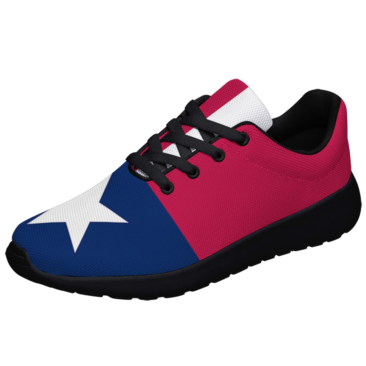 Generic Texas State Flag Shoes Casual Walking Shoes Country Flag Running Sneakers Men Women Tennis Shoes Black Size 9