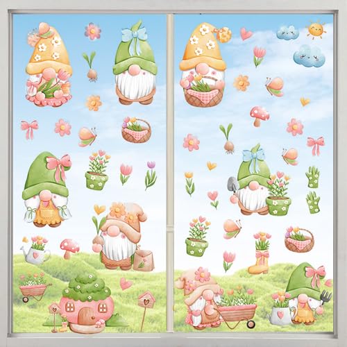 8 Blatt Fensterbilder Frühling Selbstklebend,Klebefolie Anti-Kollision...