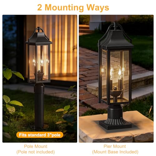 Lawyettle Outdoor Post Lights Waterproof, 23IN Height Lamp Pole Light by Lawyettle - Used condition - Image 3