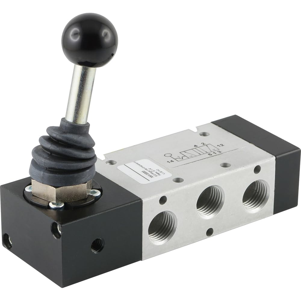 Fittingteile - 5/2-Wege Handhebelventile - Standard - Druckluft Pneumatikventile (Raste - G 1/4")