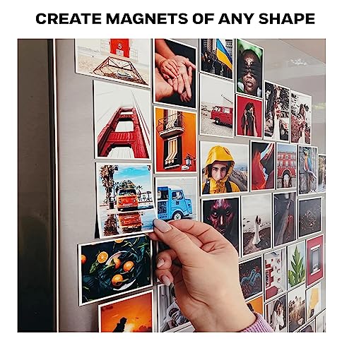 Image of TOWNBUS Pack of 5 | 4 inchx6 inch | 0.5mm Self Adhesive Magnetic Sheet | Just Peel Paste and Place to Make Your Craft, Photos a Magnet | DIY Crafts | Kids-Friendly