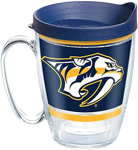 Tervis NHL Nashville Predators Legend Tumbler with Wrap and Navy Lid 16oz Mug, Clear