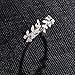 HNMZZPL Adjustable S925 Sterling Silver Ring for Women,Branch Leaves Band Stacking Finger Ring,Paved Cubic Zirconia Stone Stackable Open Ring (silver)