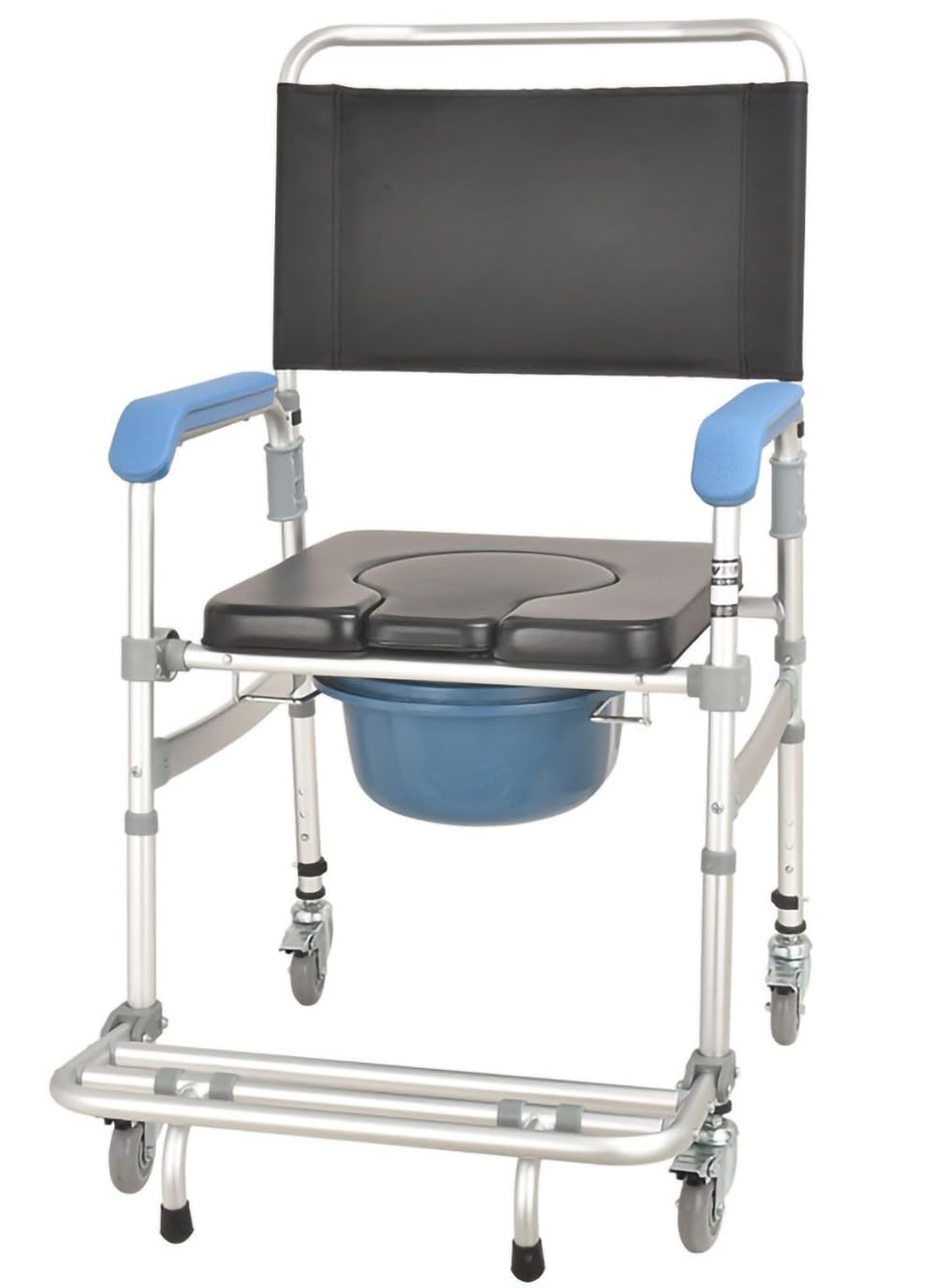 BHGFYXBS Commode Chair For Elderly Waterproof And Anti-Fall Wheelchair With Toilet For Sick Elderly Disabled Pregnant Women Up To 150Kg Loadable For Toilet,