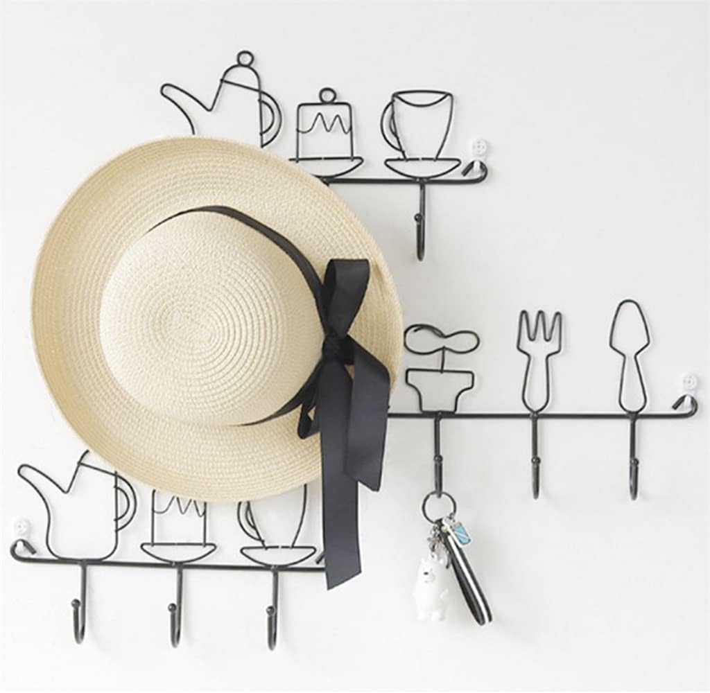 Wall Hook Simple Key Holder Nordic Coat Hook Black Hat Hanger for Home Decor(28.5 * 17.5cm)