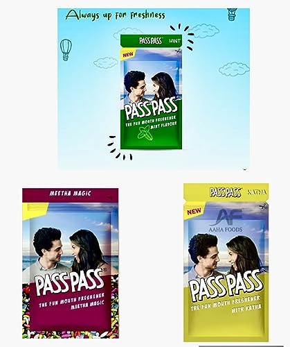 passs-passs Mouth Freshener | 54 pieces in 1 | contains MEETHA MAGIC FLAVOUR, KATHA FLAVOUR,MINT FLAVOUR