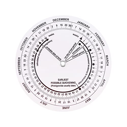 Image of FAMKIT Pregnancy Wheel 8Pcs Pregnant Due Date Calculator Pregnancy Wheel Badge Card for Doctors Midwives Nurses Pregnant Patients