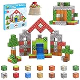 Dulsaera Magnetic Blocks-Build 110PCS Toys for Boys & Girls Age 6 7 8 9 10, Stacking Building Toys for Toddlers Fidget Cubes Sensory Toy for Kids(Jungle)