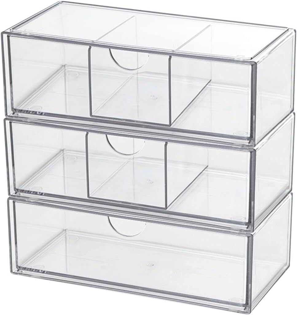 Zambuph Clear Drawer Dividers Stackable Vanity Organisers Efficiently Store