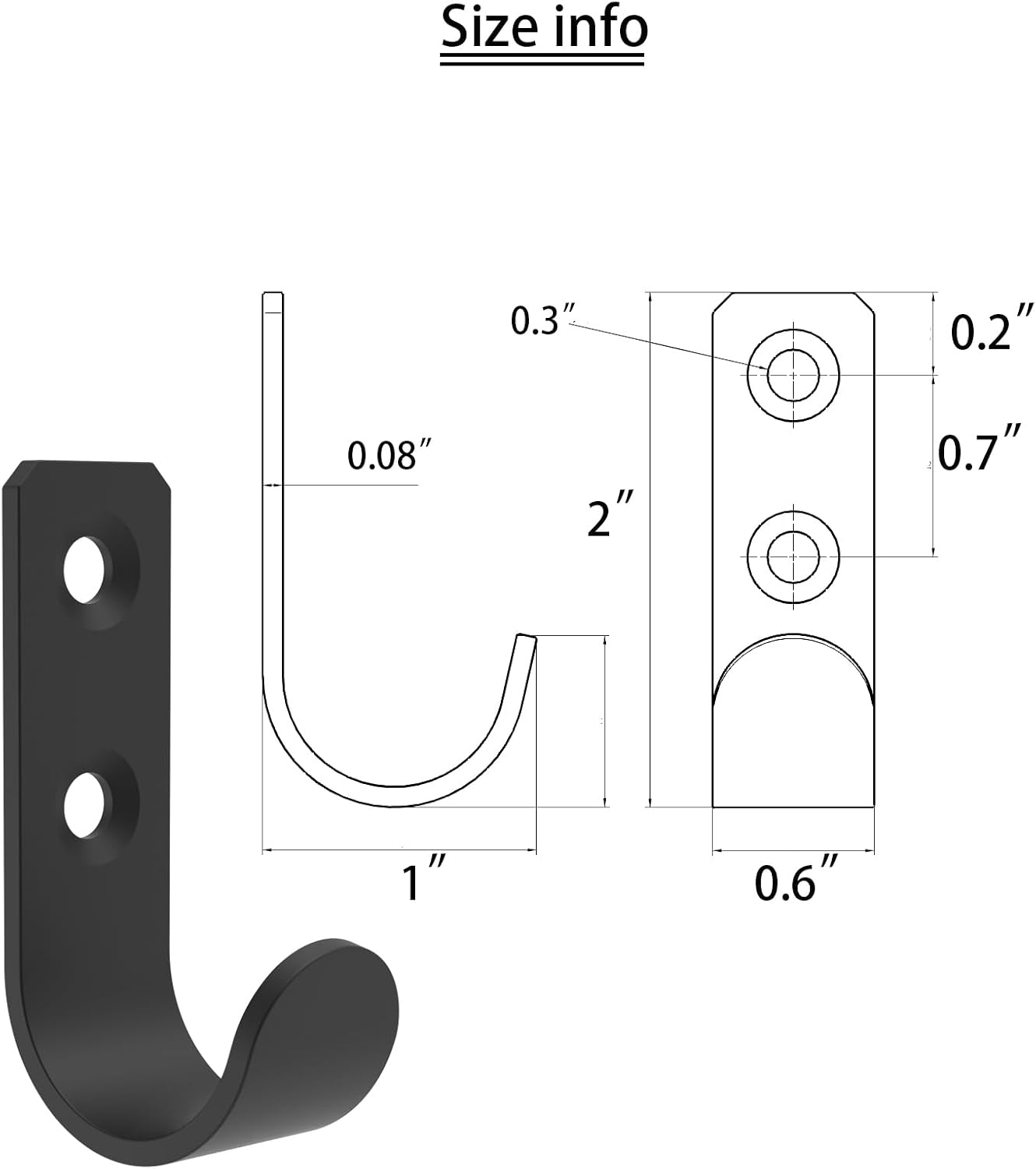 Hooks for Hanging Stainless Steel Heavy Duty Coat Hook Wall Hooks Robe Hanger Hooks Hanging Hat Key Holder for Towel and Bags Indoor Outdoor (U-Type, Normal) image 4